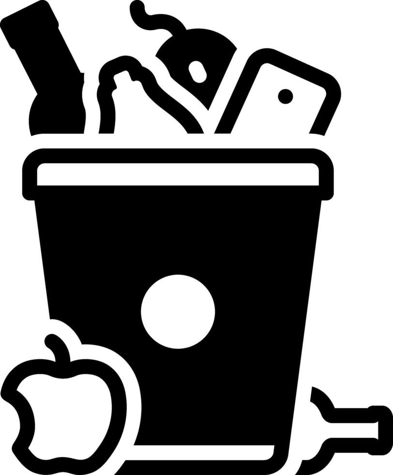 Solid black icon for waste vector