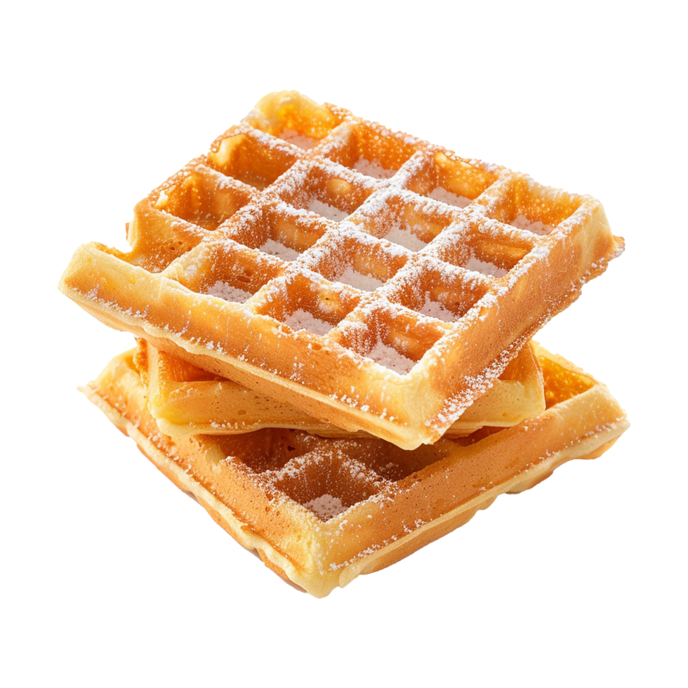 AI generated Belgian waffles isolated on transparent background png