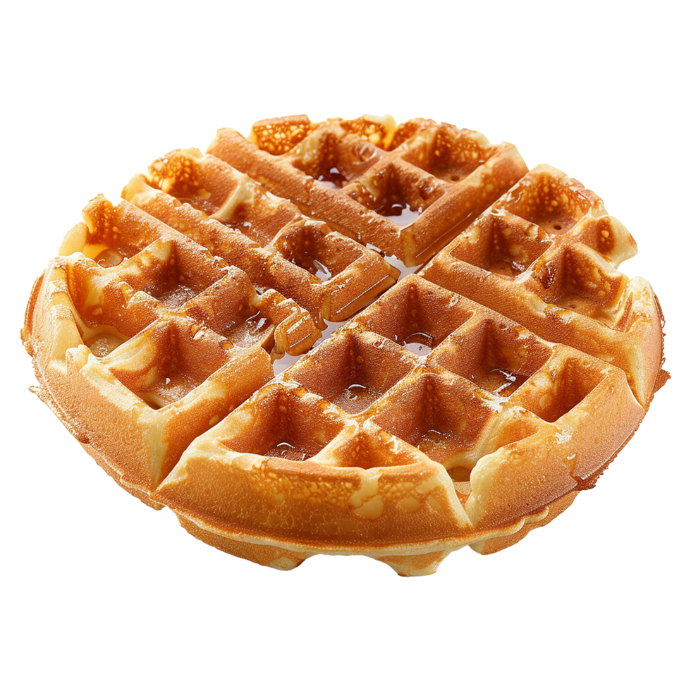 AI generated Belgian waffles isolated on transparent background png