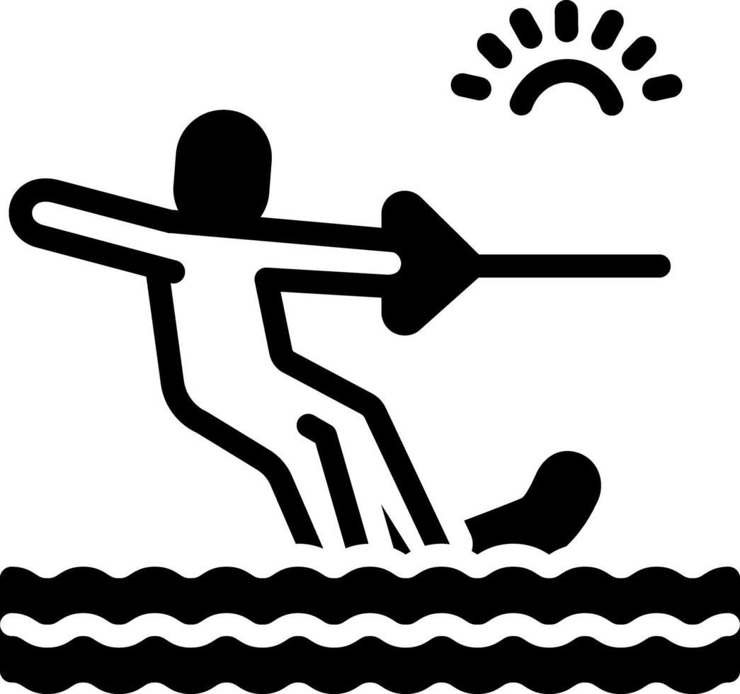 Solid black icon for water sport vector