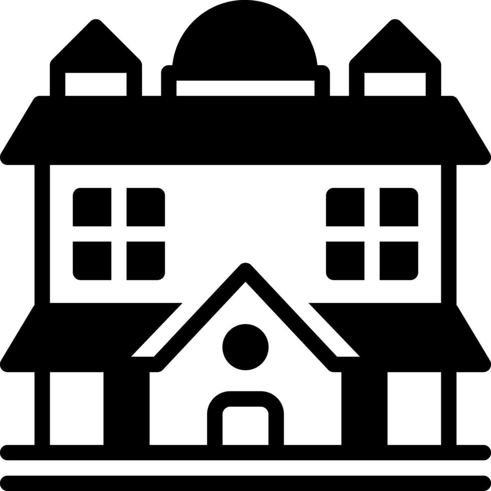 Solid black icon for palace vector