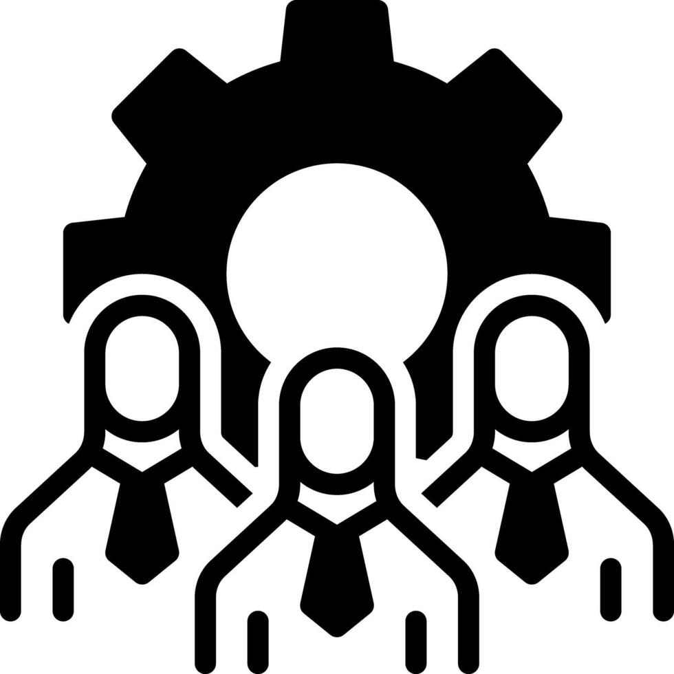 Solid black icon for human resources vector