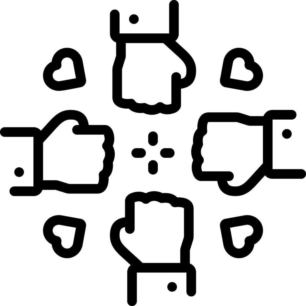 Black line icon for alliance vector