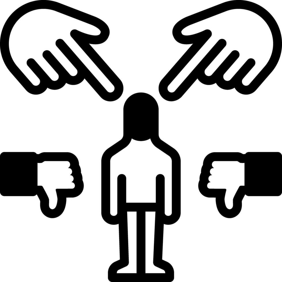 Solid black icon for criticism vector