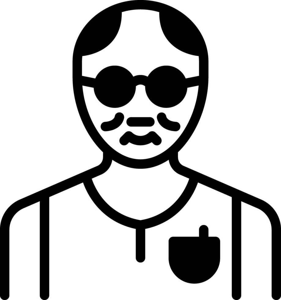 Solid black icon for senior vector