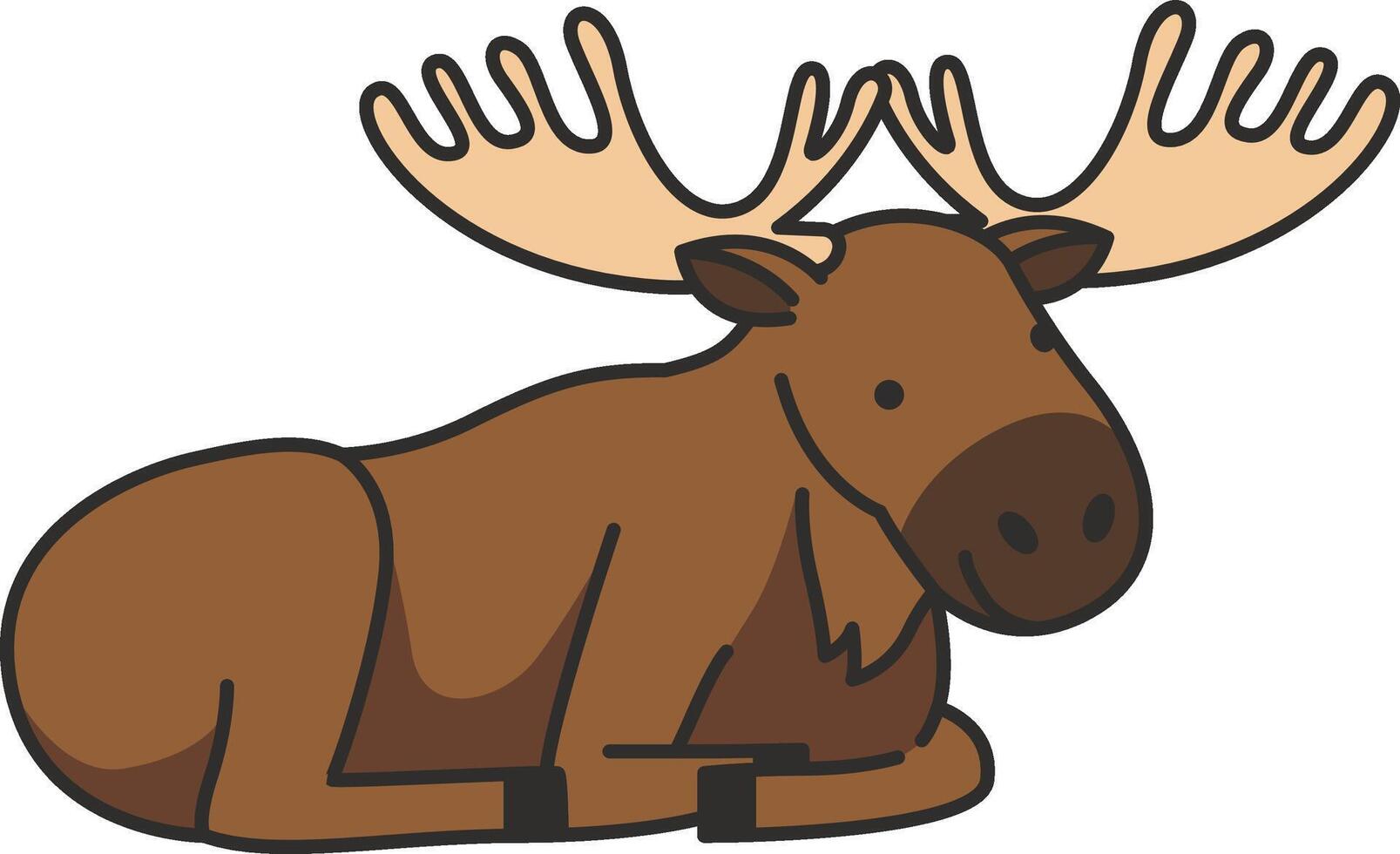 Vector illustration of a moose in cartoon style