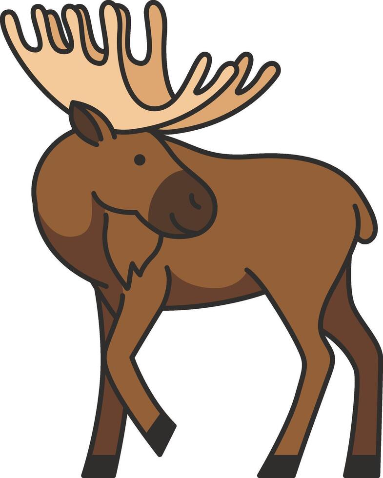 Vector illustration of a moose in cartoon style
