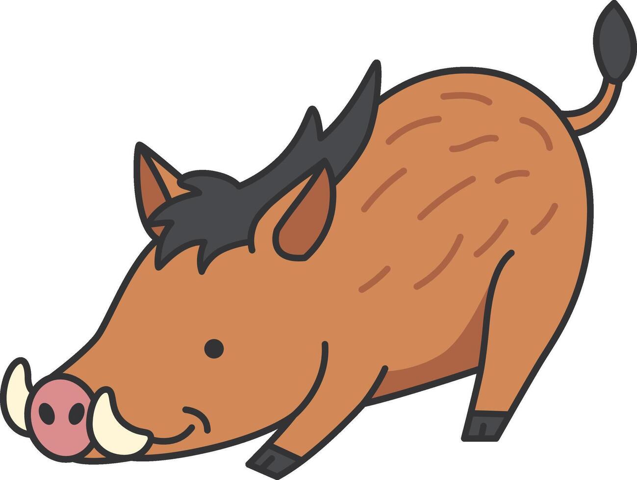 Wild boar cartoon vector Illustration