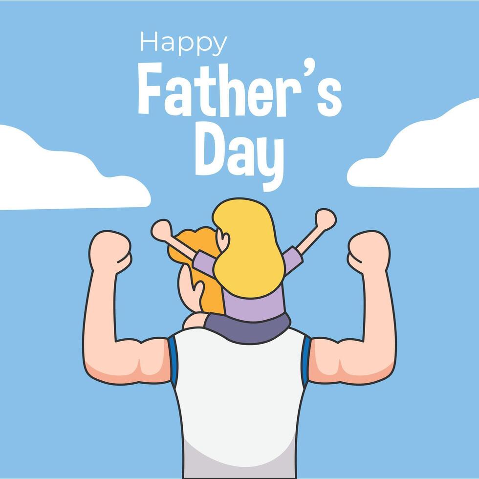 Happy Father's Day greeting card vector illustration.