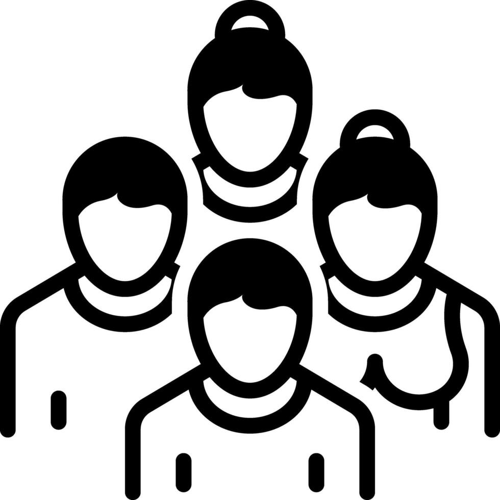Solid black icon for humans vector