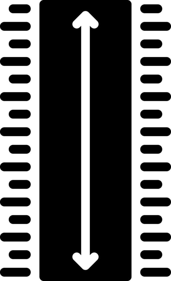 Vector solid black icon for length