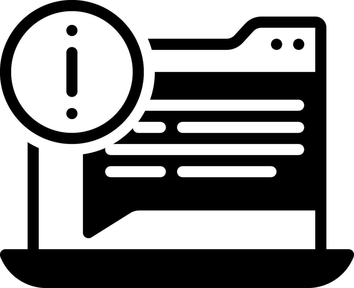 Vector solid black icon for disclaimer