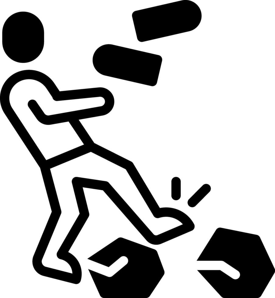 Solid black icon for careful vector