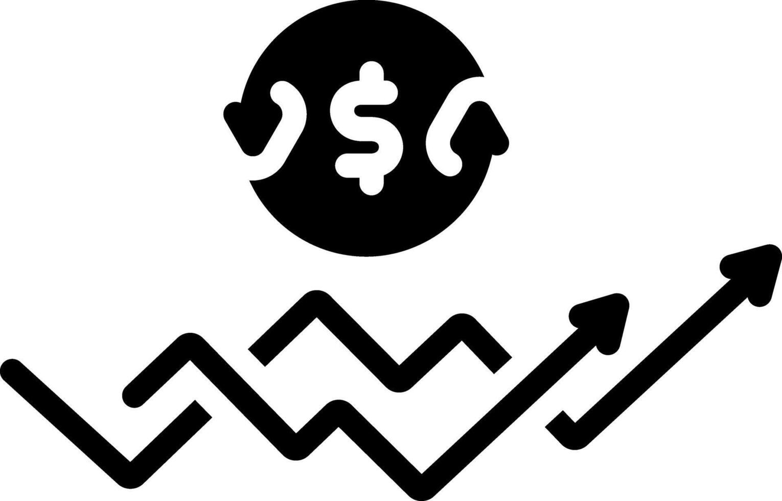 Solid black icon for economy vector