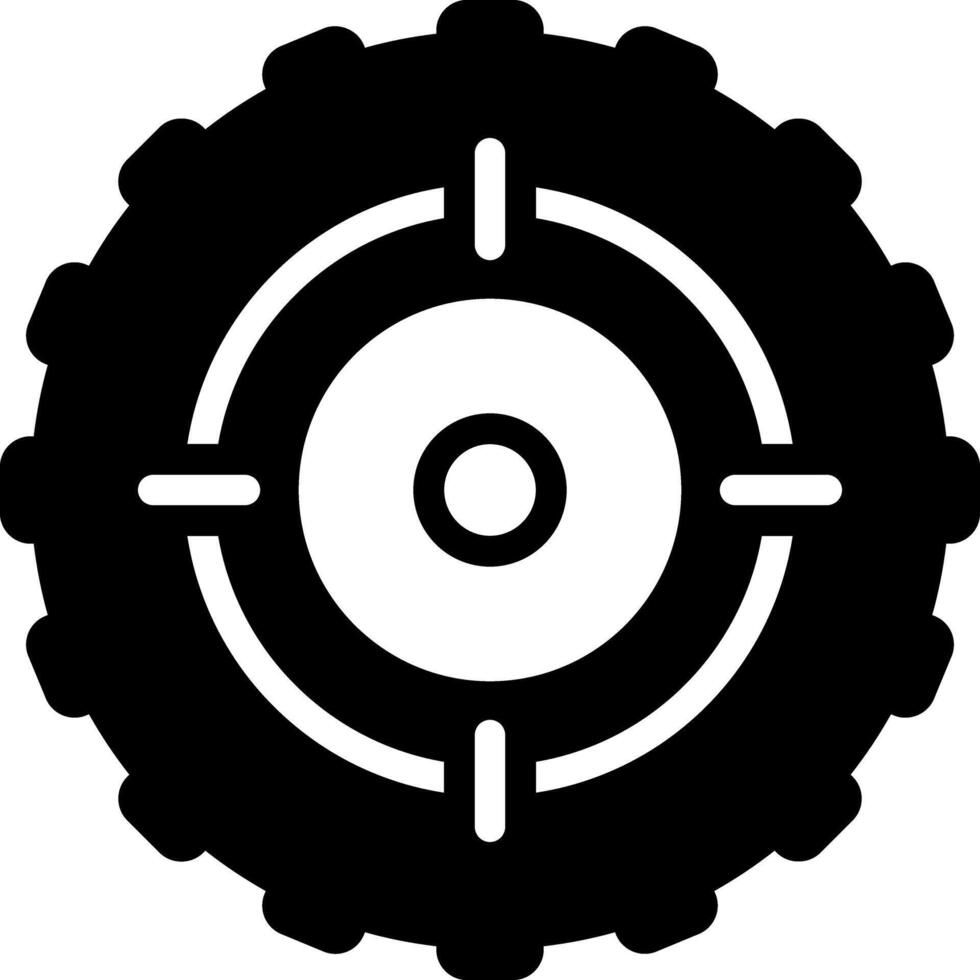 Solid black icon for target vector