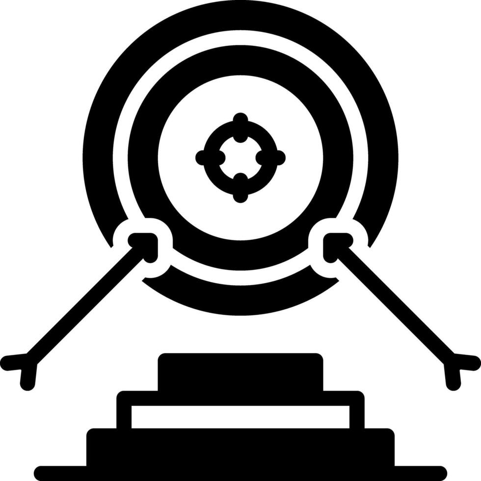 Solid black icon for mission vector