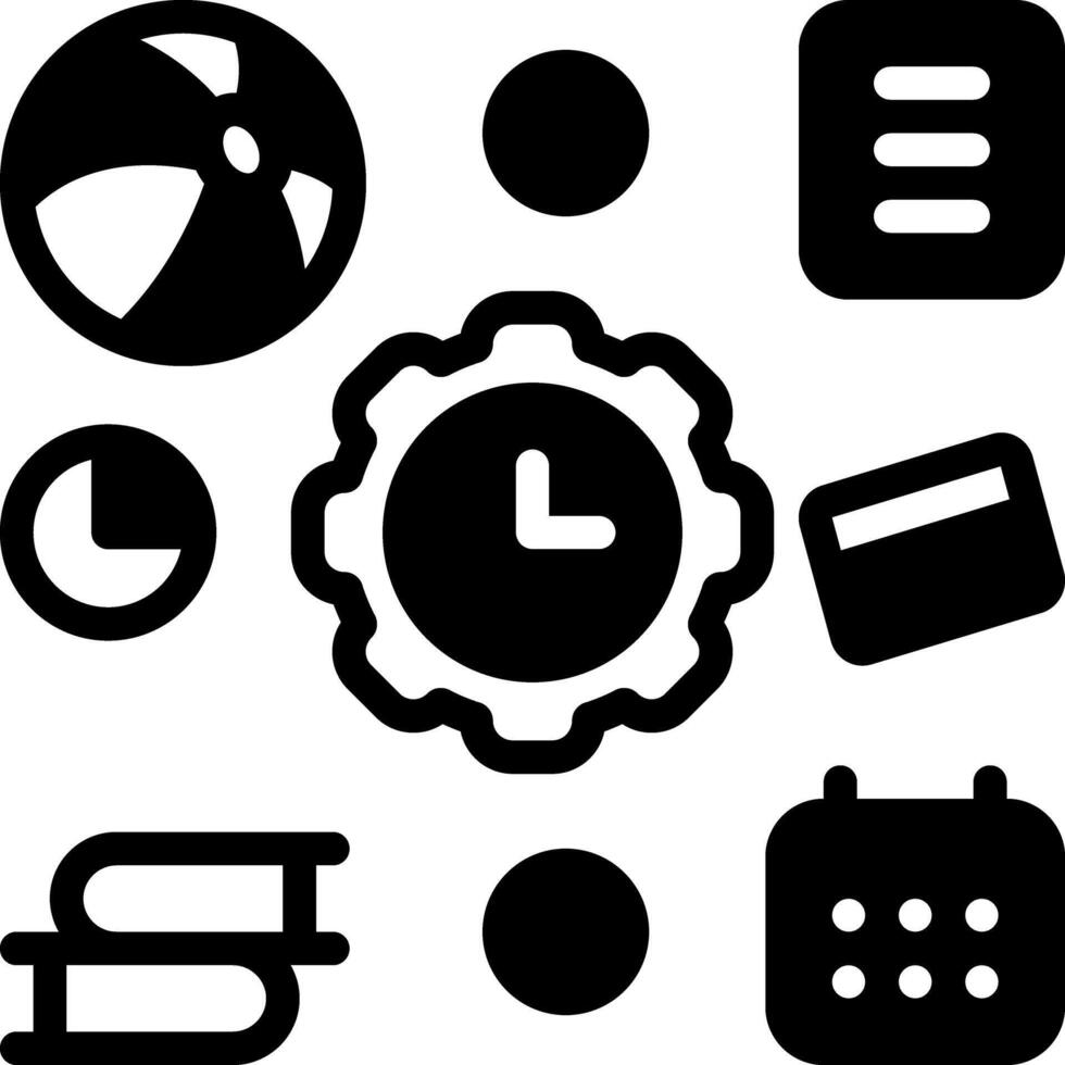 Solid black icon for time management vector