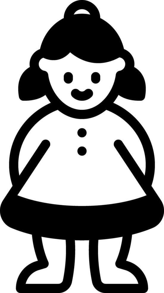 Solid black icon for children vector