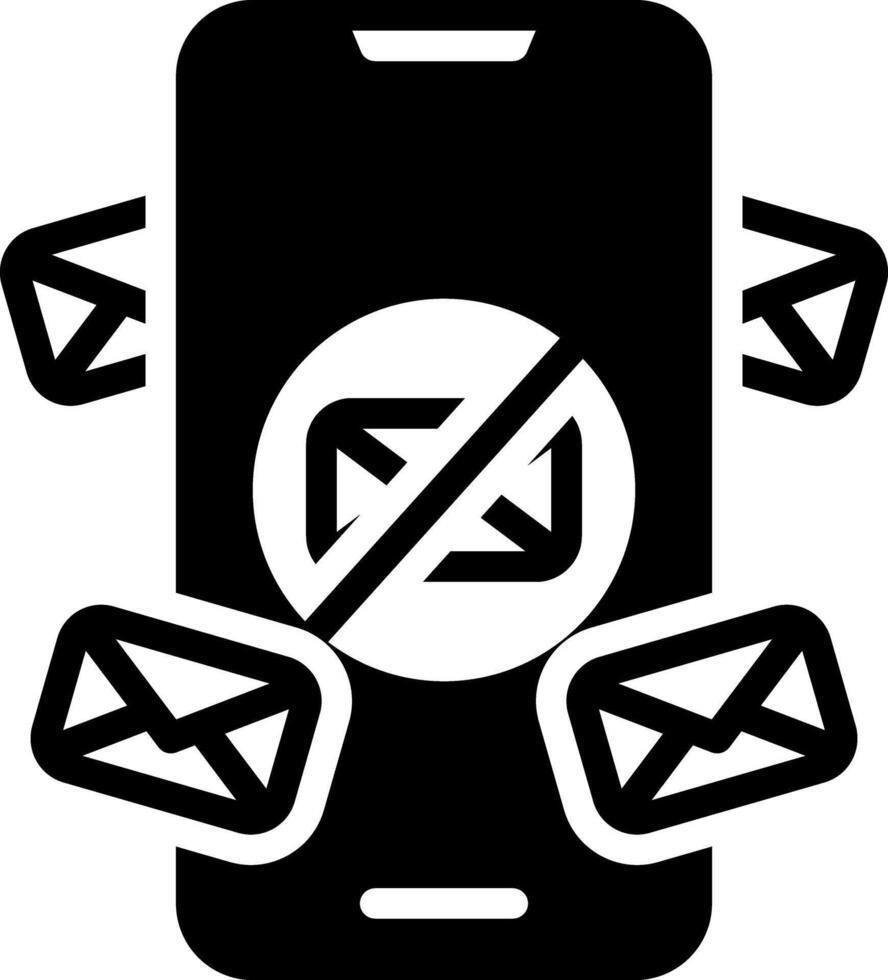 Solid black icon for spam vector