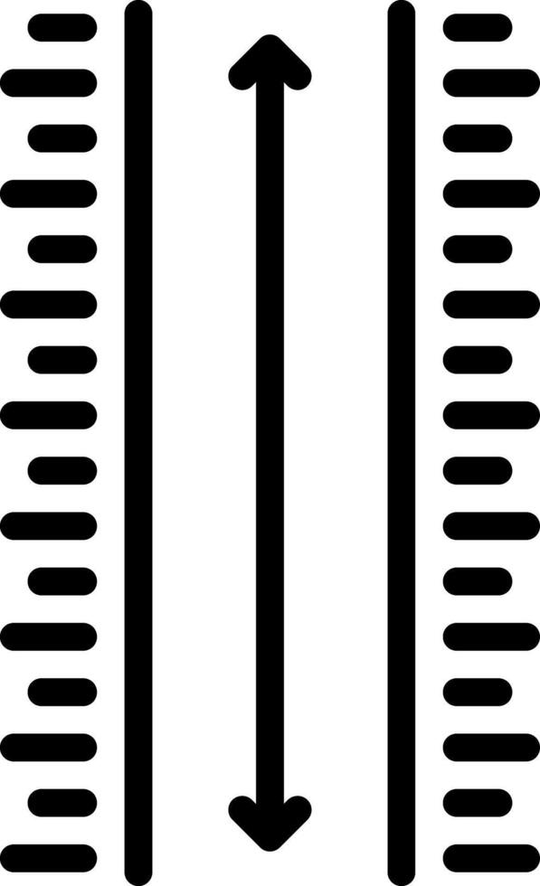 negro línea icono para longitud vector