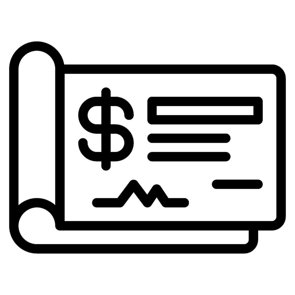 cheque pago y Finanzas icono ilustración vector