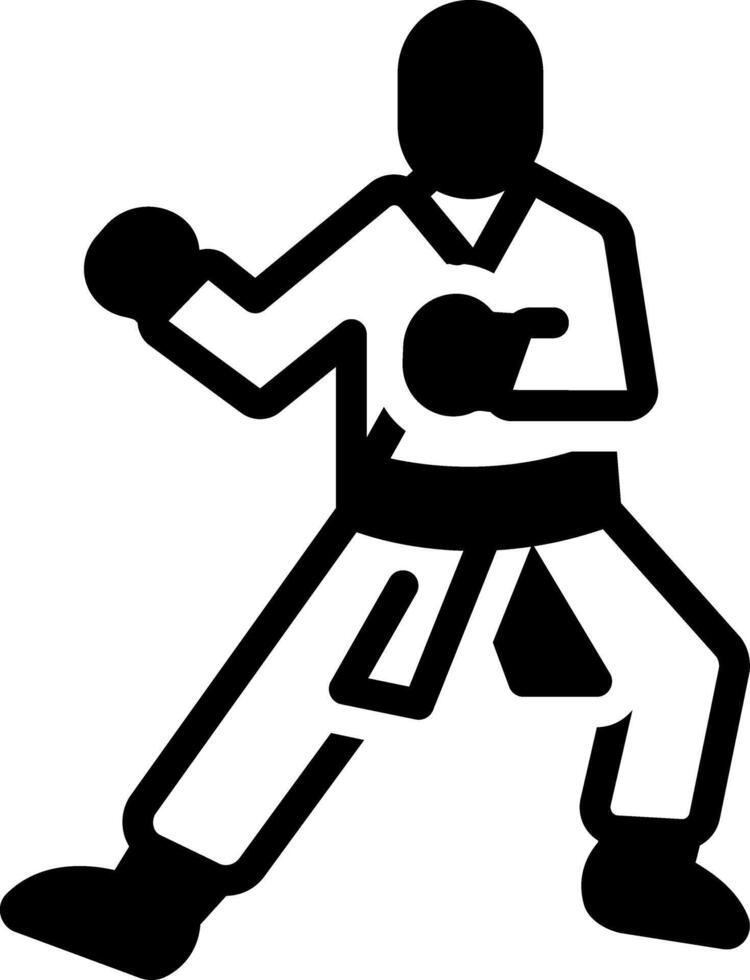 vector sólido negro icono para judo