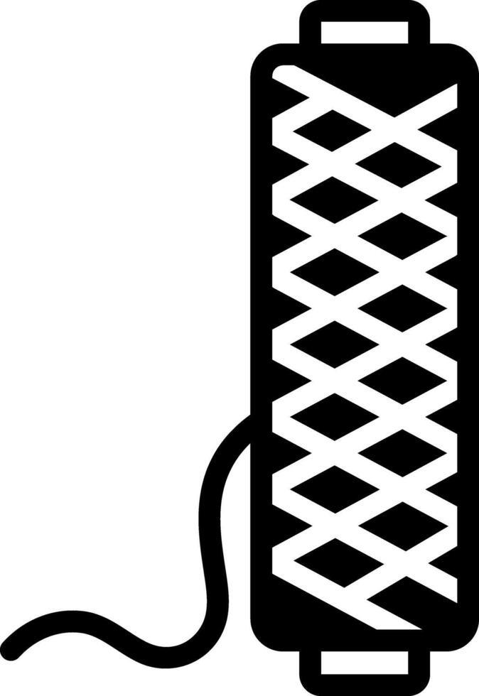 Vector solid black icon for thread