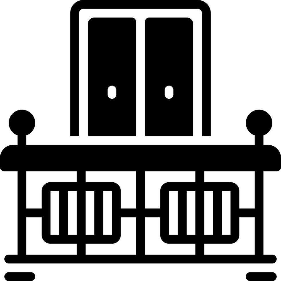 Vector solid black icon for balcony