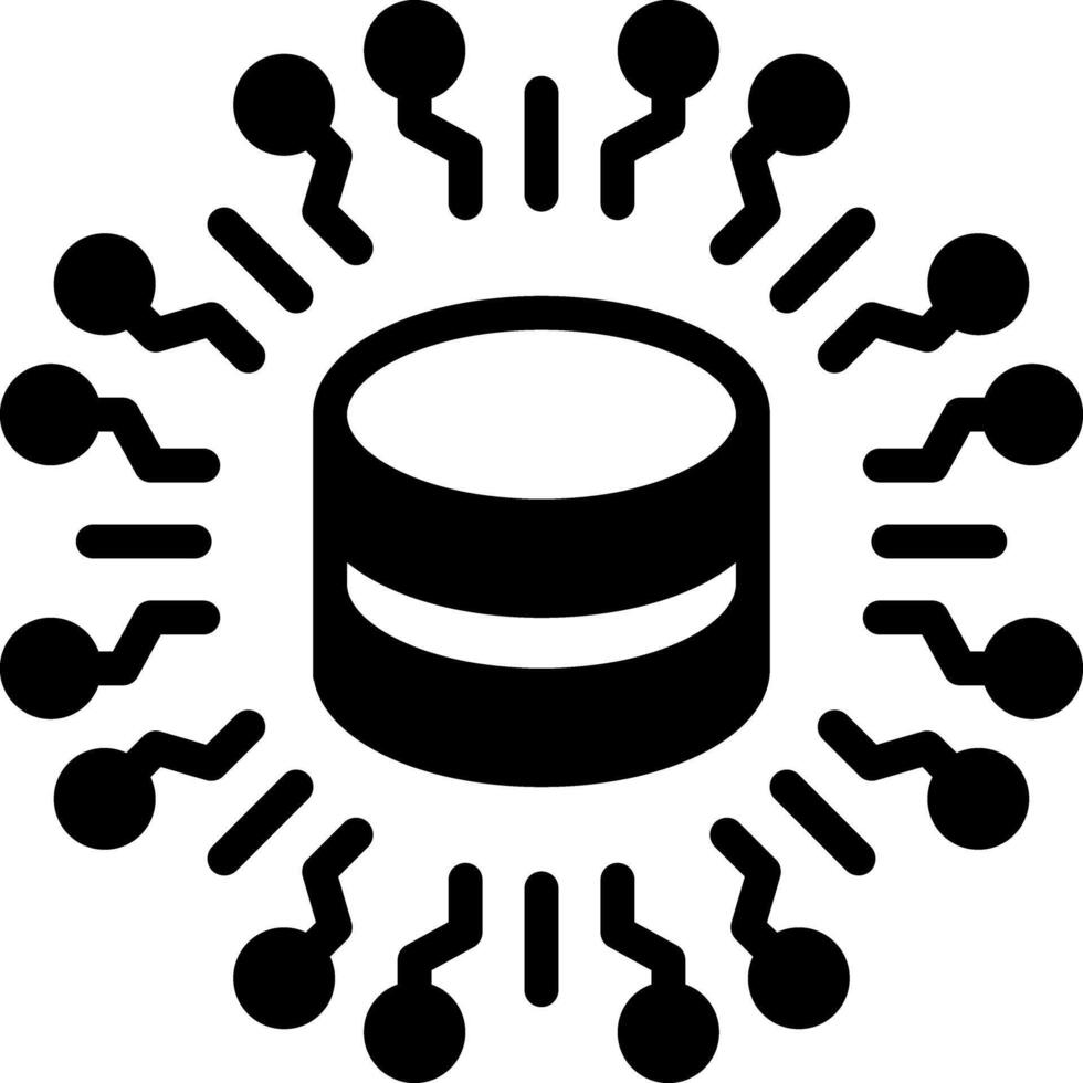 Solid black icon for big data vector