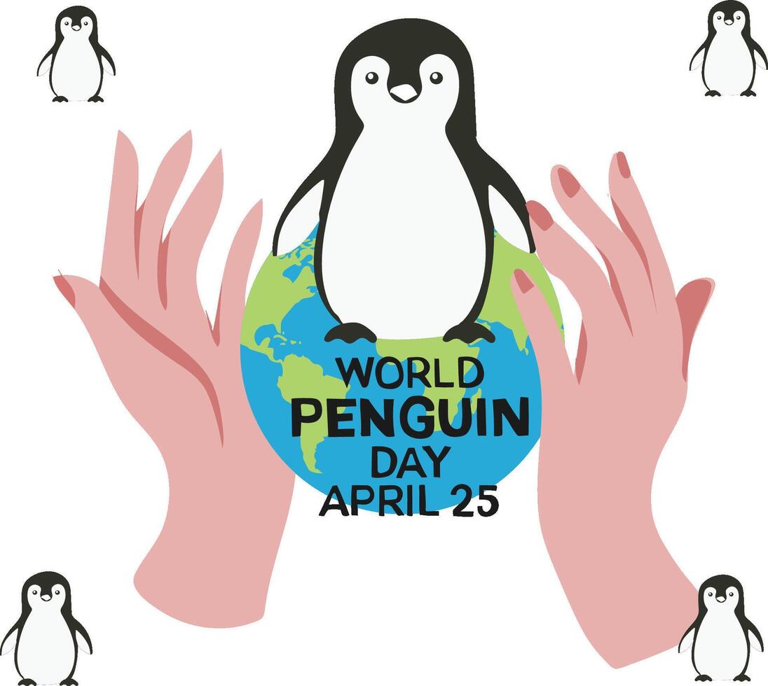 mundo pingüino día vector