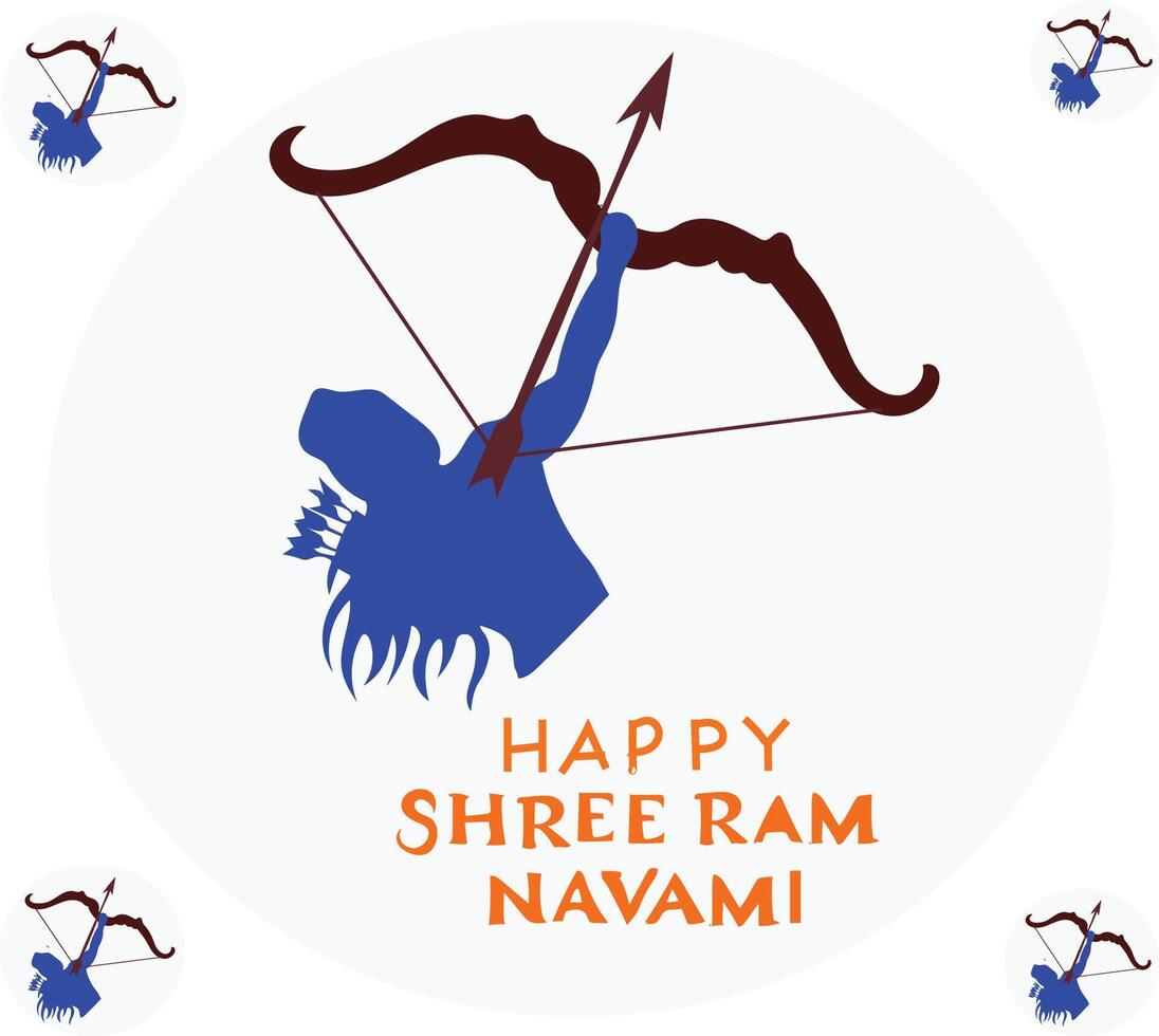 shree ram navami diwas cultural background with bow and arrow vector