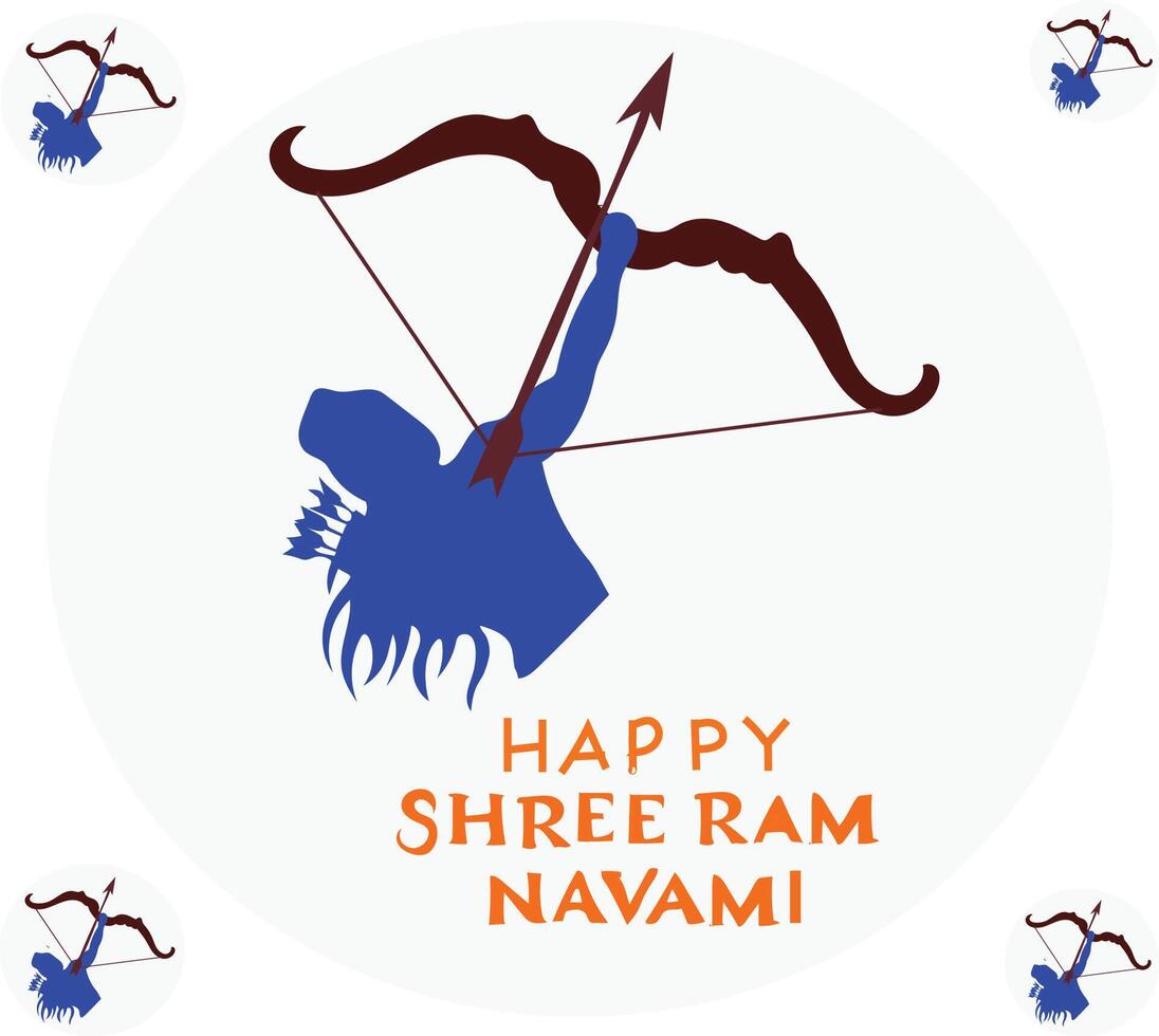 shree RAM navami diwas cultural antecedentes con arco y flecha vector