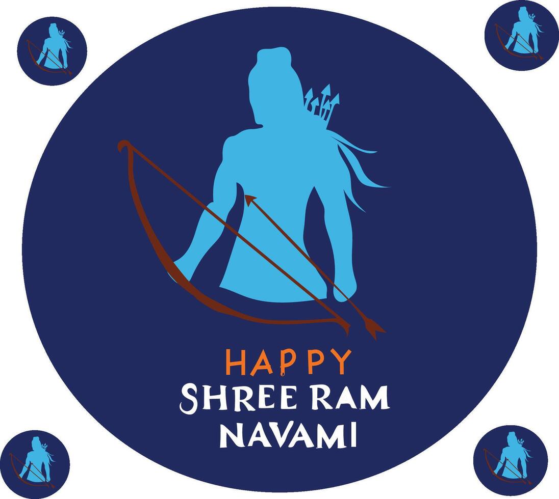 shree RAM navami diwas cultural antecedentes con arco y flecha vector