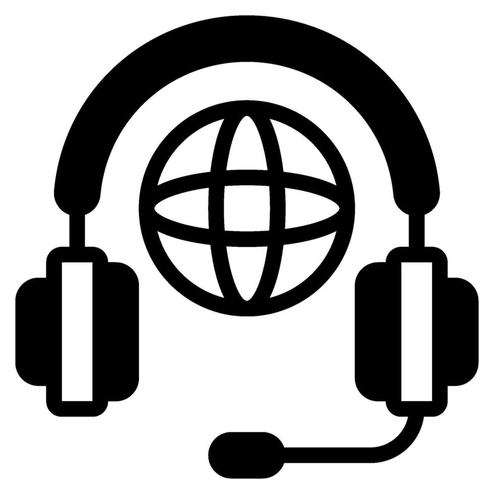 World virtual assistance icon illustration vector