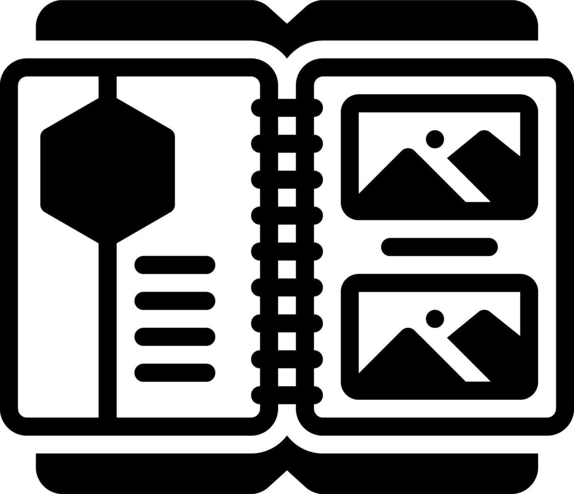 Solid black icon for catalogs vector
