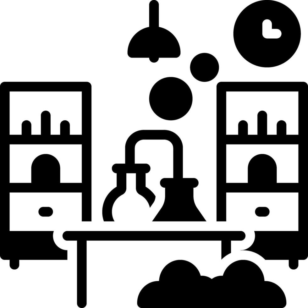 Solid black icon for lab vector