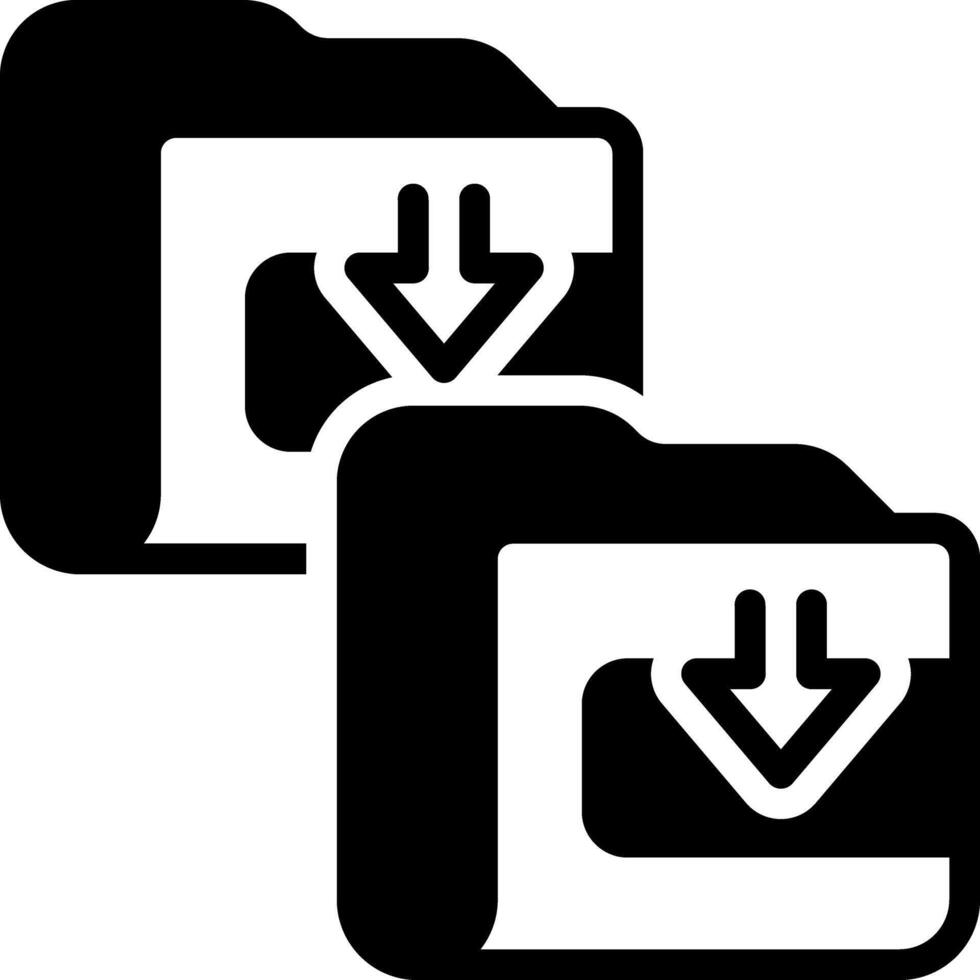 Solid black icon for folder vector