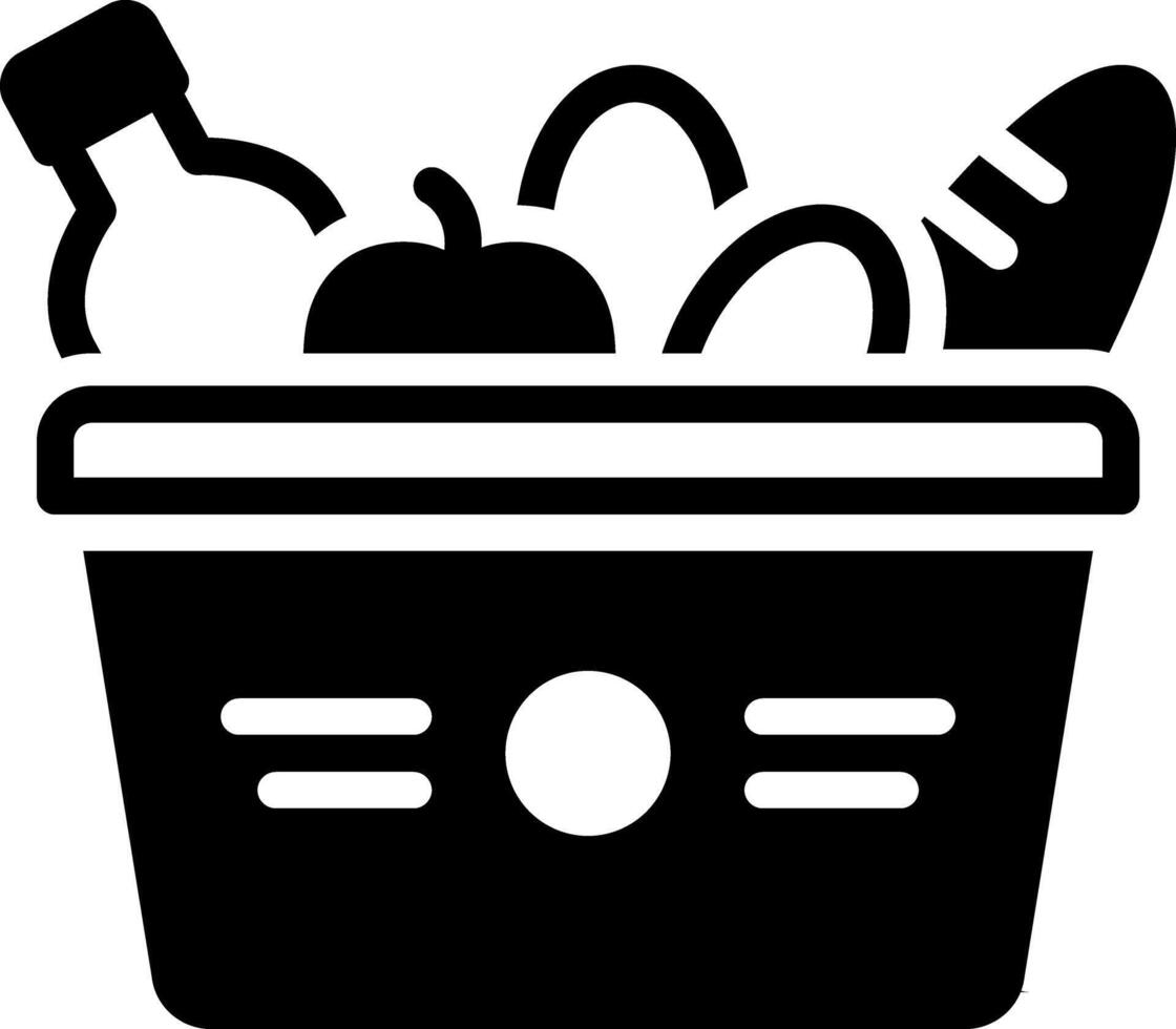 Vector solid black icon for provisions
