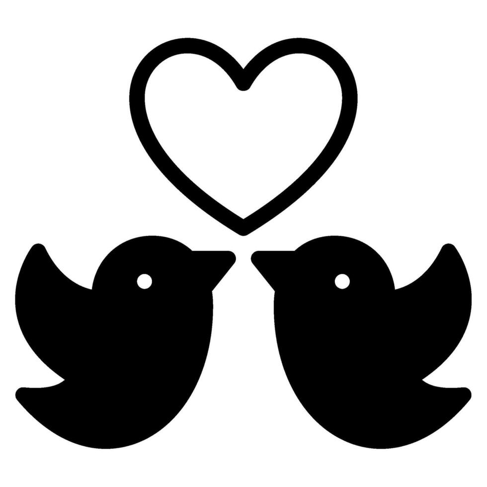 Lovebirds Wedding icon illustration vector