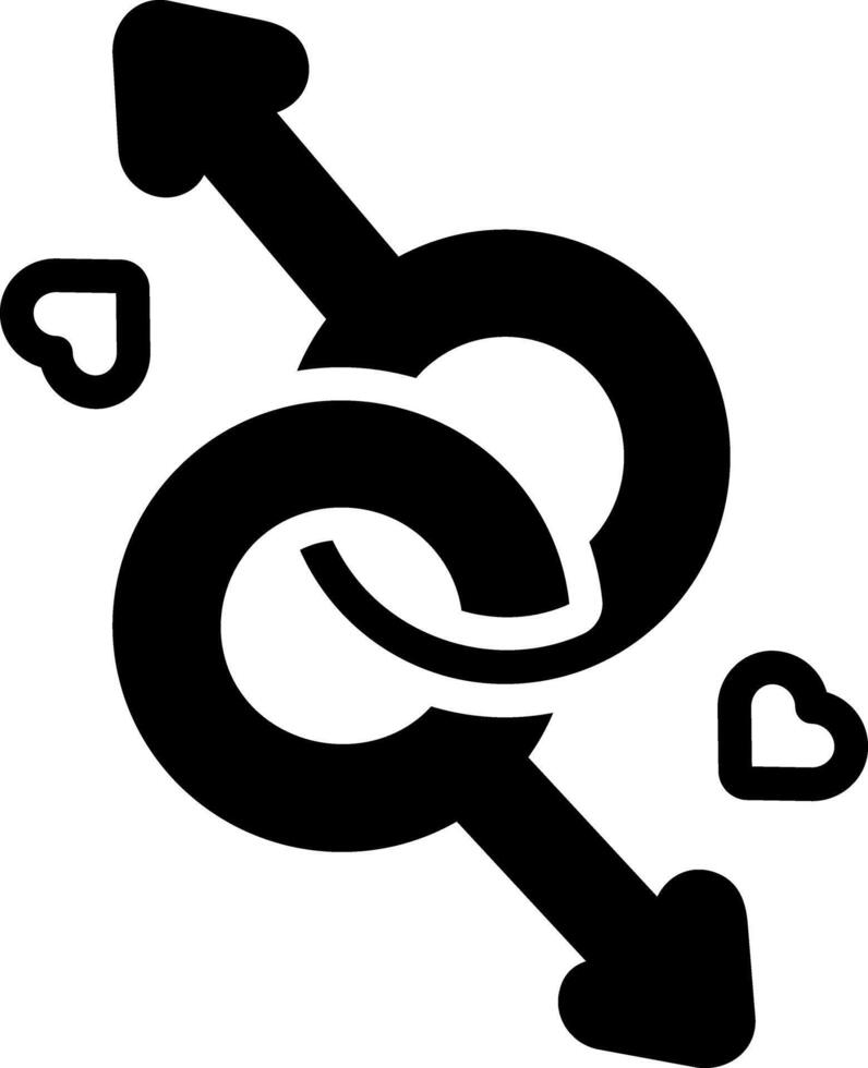 Vector solid black icon for gay