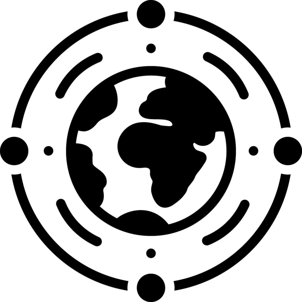 vector sólido negro icono para universal