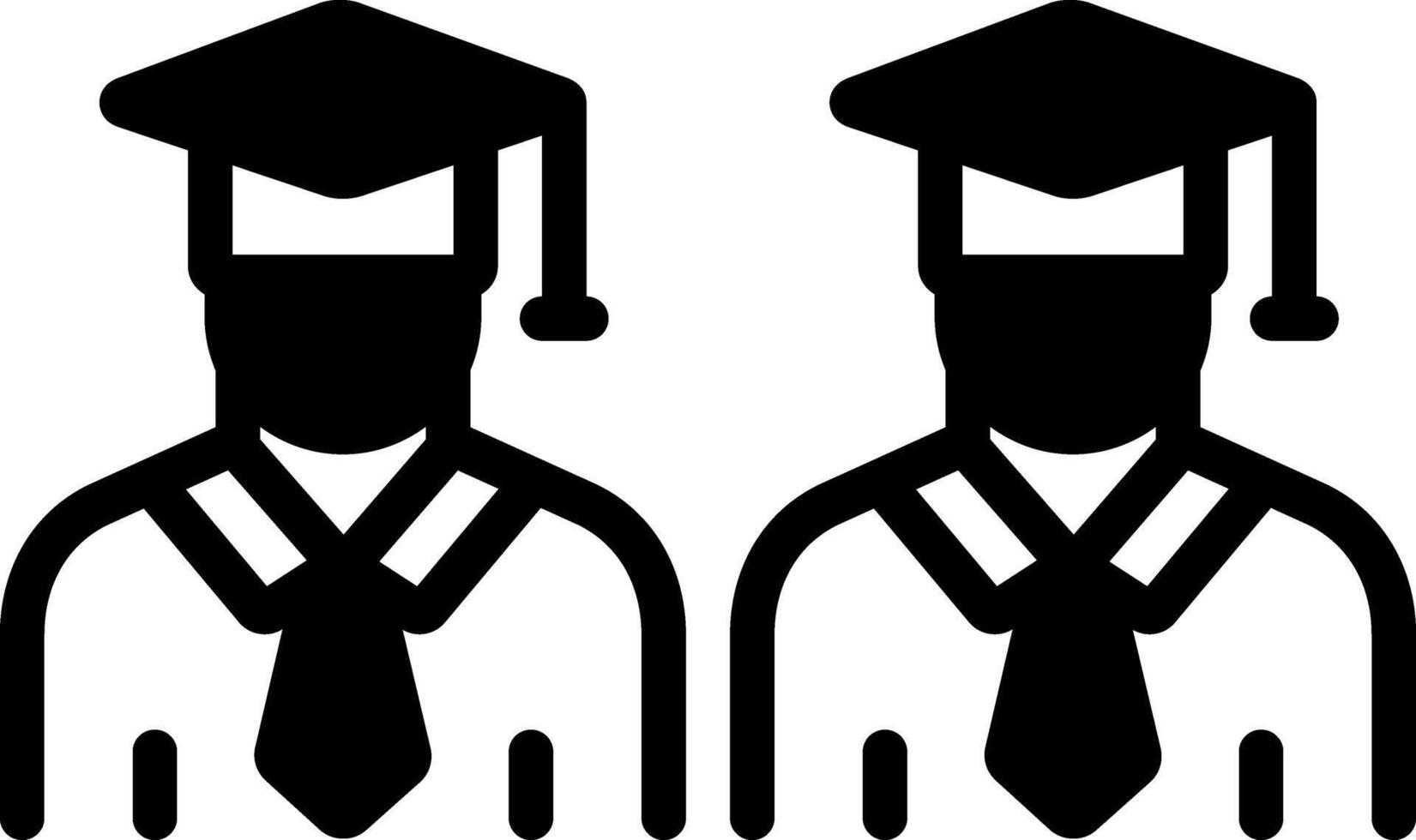 Vector solid black icon for students