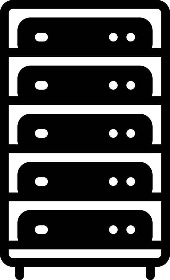 Solid black icon for server vector