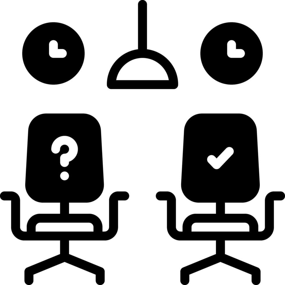 Solid black icon for vacancies vector