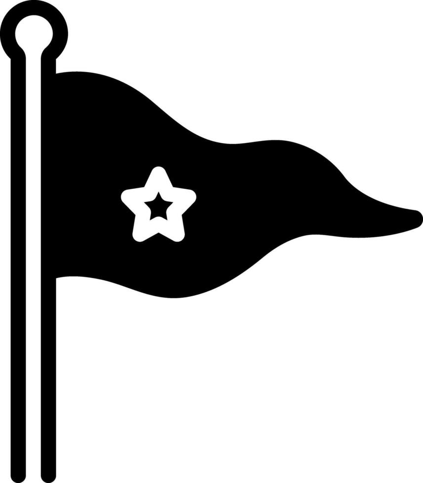 Solid black icon for flag vector