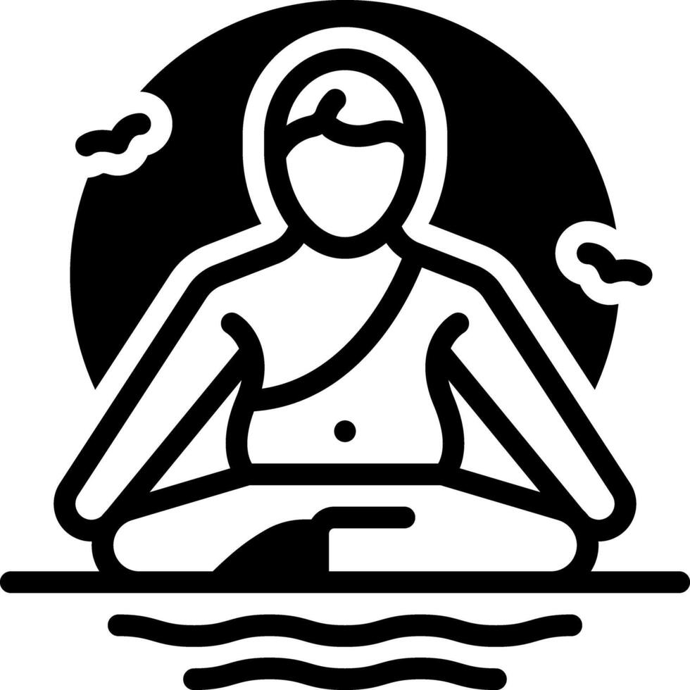 Solid black icon for tranquility vector