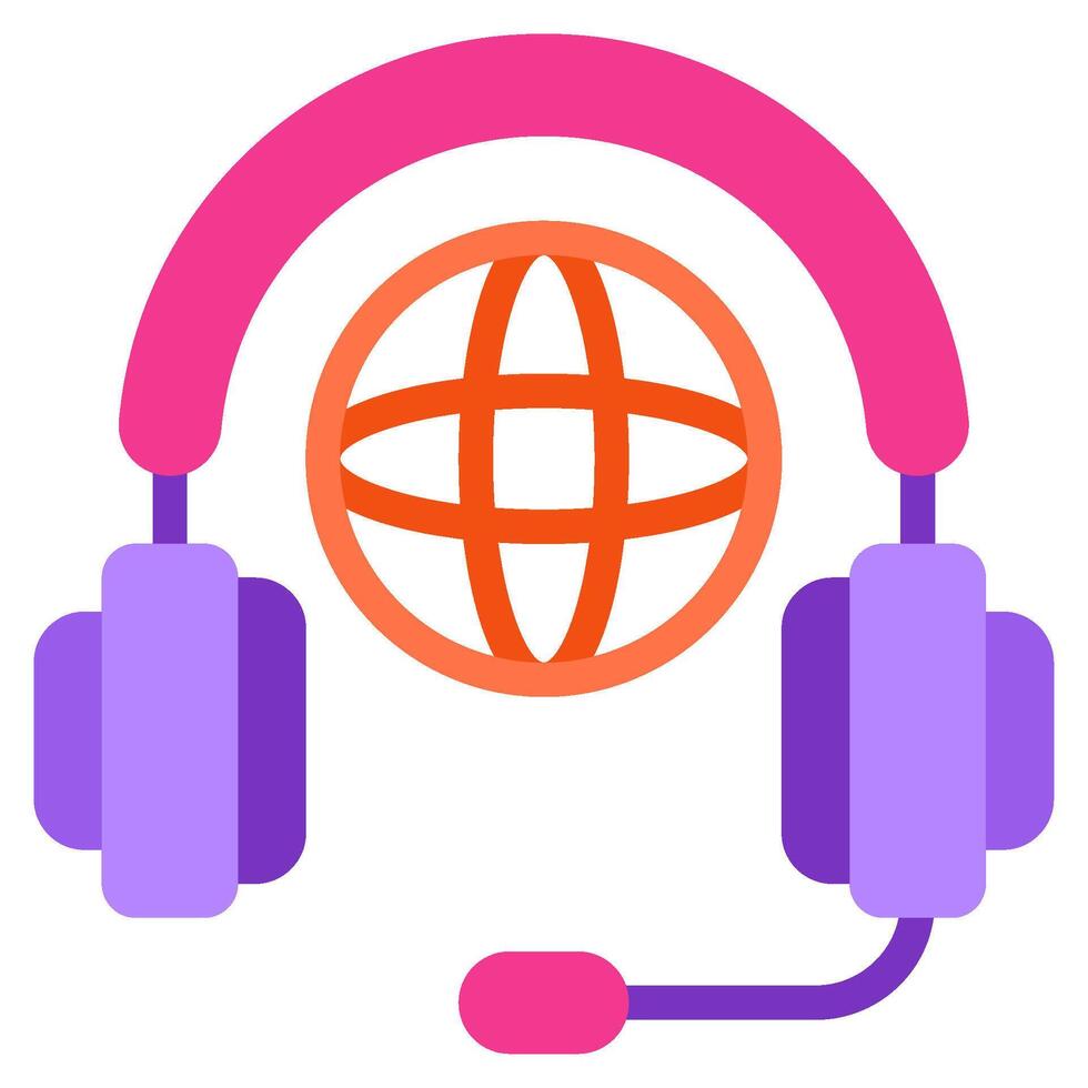 World virtual assistance icon illustration vector
