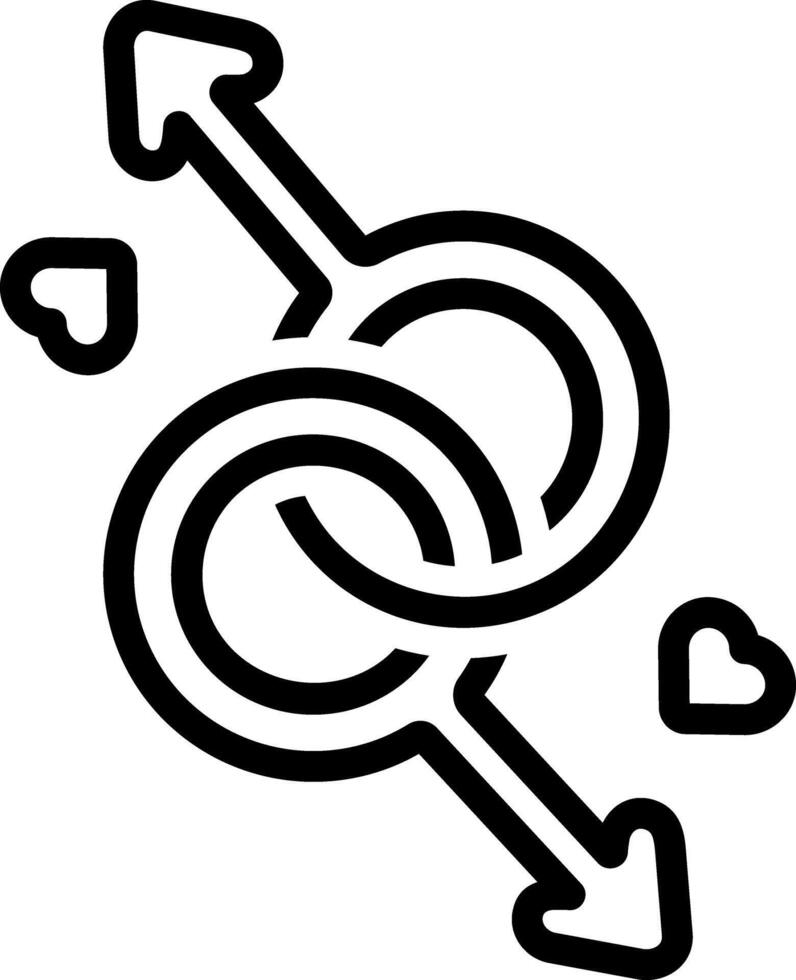 Black line icon for gay vector
