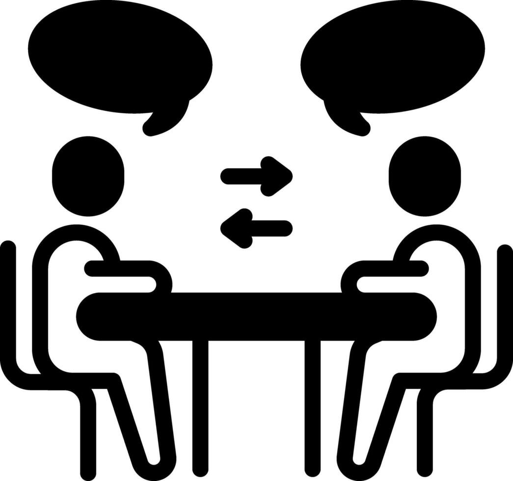 Solid black icon for communication vector