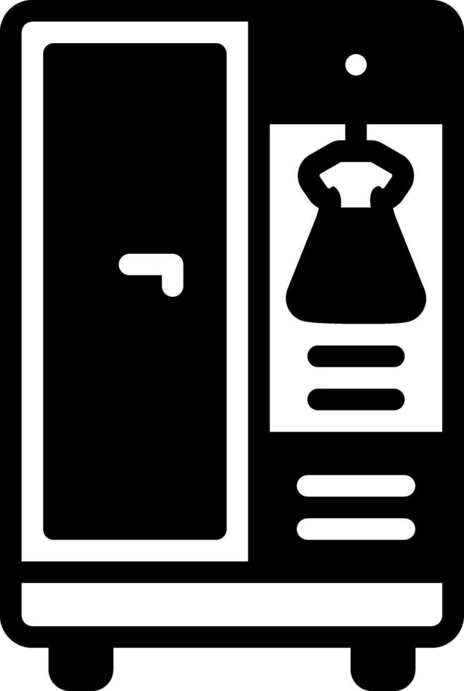 Vector solid black icon for wardrobe